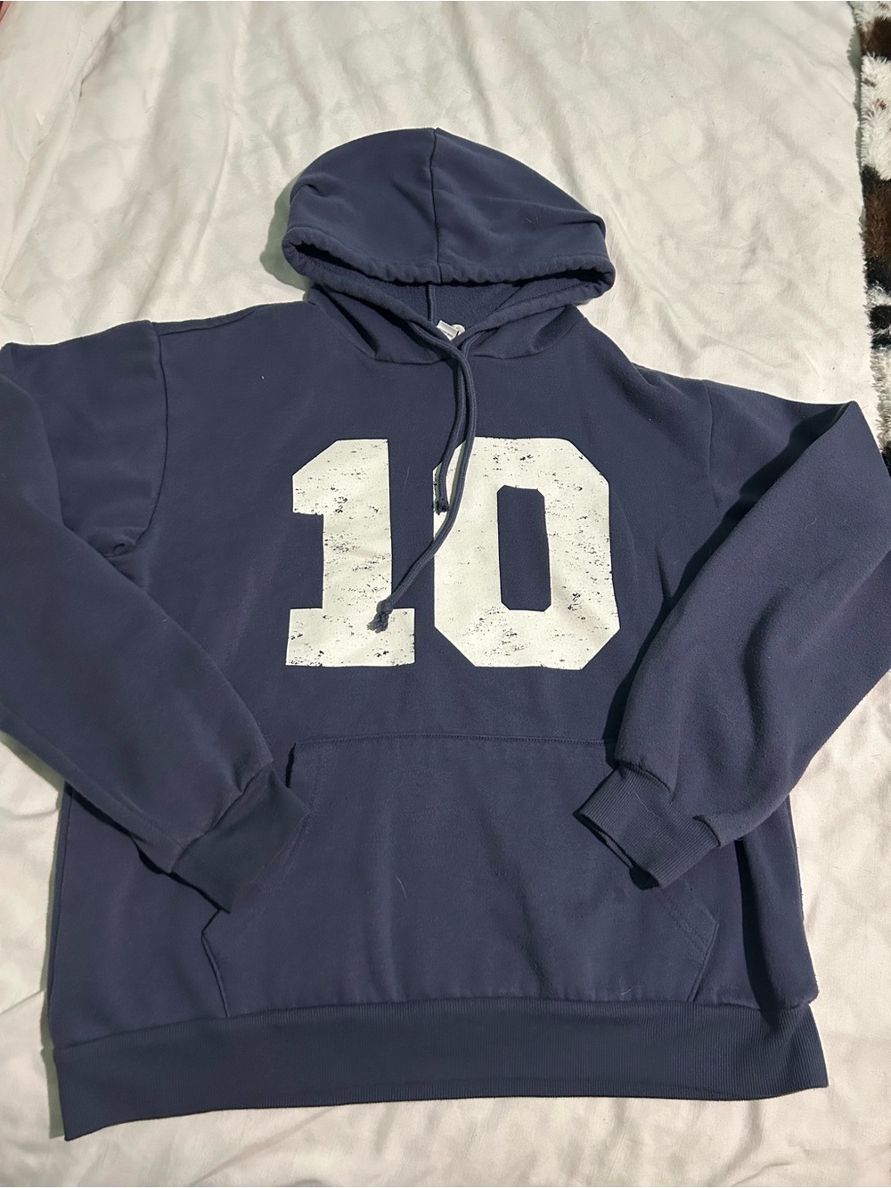 RSQ Navy Pullover Hoodie with White '10' Front Print